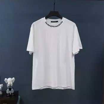 European and American Street Style Fashion Brand Sanskrit Letter Short Sleeve Neckline White (small label) L (70.00 kg-80.00 kg