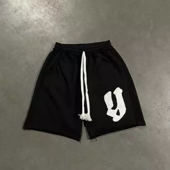 European and American street Y2K hip-hop street casual wide leg shorts S