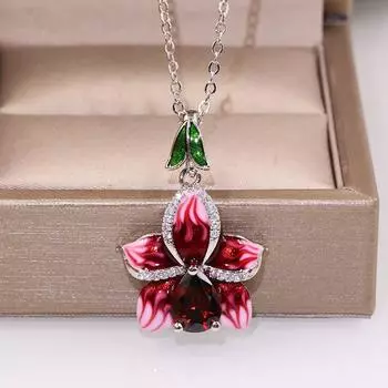 European and American Versatile Trendy Flower Dripping Diamond Necklace Set Please consult customer service.