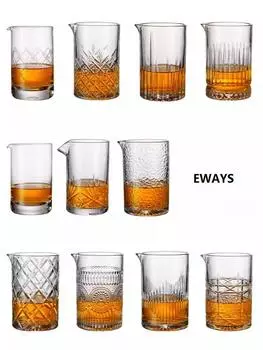 European carved crystal glass cocktail shaker, cocktail shaker, cocktail mixing cup, bar bartender, and wine dispenser 1PCS