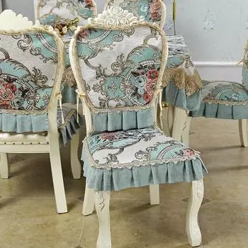 Европейский обеденный стол, набор чехлов для стульев, универсальная подушка для стула, чехол для полотенца на спинку стула, скатерть для журнального столика 48*51
