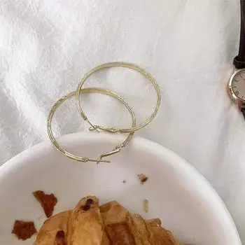 European fashion cold wind exaggerated earrings women s niche high-end autumn and winter earrings light luxury versatile temperament earrings copper