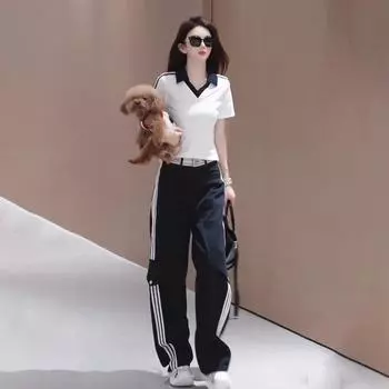 European Goods Blazer Set Women Summer 2025 New Fashion Western Style Design Sense Lapel Slim fit Top Two-piece Set Picture color Two-piece set XXL (65.00 kg-72.50 kg