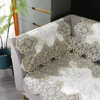 European High-End American Fabric Sofa Back Towel Back Towel Armrest Towel Sofa Towel Sofa Cover Towel Dust Cloth Gold Velvet Beige 70*70cm (square towel)