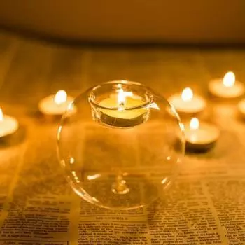 European Round Hollow Glass Candle Holder Wedding Banquet Bar Party Candlestick Holder Home Table Decorations Ornaments New 2024