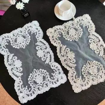 Европейский простой прямоугольный вышитый коврик для стола, подставка для ноутбука, книжного шкафа, чехол для гостиной, кабинета, спальни, декор 29x43cm