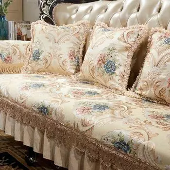 European Sofa Cushion Non Slip High-End Luxury 2025 New Arrival American Retro All Year Round Neutral All-Inclusive Sofa Cover Cover Olisa Luxury Gold Hand towel 50*60cm
