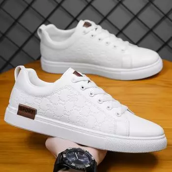 European station board shoes men s white shoes versatile spring new round head youth trend black casual shoes men 39