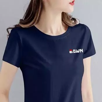 European Station Brand T-Shirt Women s Short Sleeve round Neck 2025 New Arrival Summer Modal Cotton T-shirt Ice Silk Bottoming Shirt Small E-Royal Blue 2XL [62.50 kg-70.00 kg]]