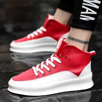 European station foreign trade viral trends men s shoes medium and high top men s platform white shoes versatile casual trend board shoes 39