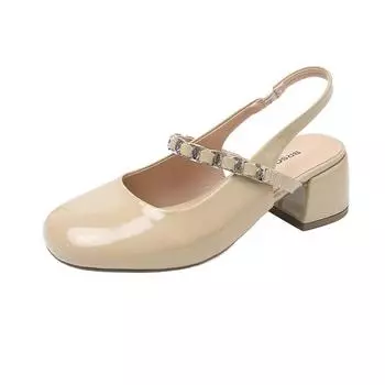 European station French skirt Mary Jane single shoes women s bag head sandals 2025 summer new one-pedal high heels 34