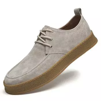 European station men s leather shoes casual fashion flats spring 2025 new matte leather lace-up men s versatile trend 38 верблюд