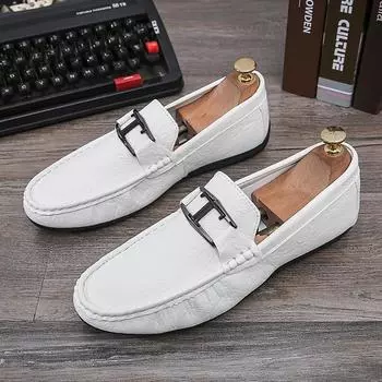 European station men s shoes Doudou shoes 2024 summer new models, British style trend casual one-pedal soft-soled lazy shoes 39