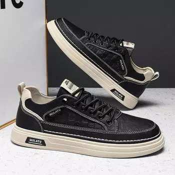 European station men s shoes new spring and autumn casual and comfortable lace-up-free board shoes simple men s soft-soled white shoes trendy shoes 39