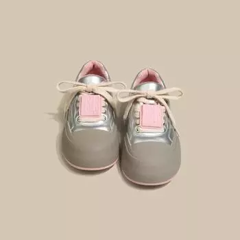 European station platform white shoes women s 2024 autumn new niche color matching bread shoes versatile casual low-top board shoes 39 серебряный