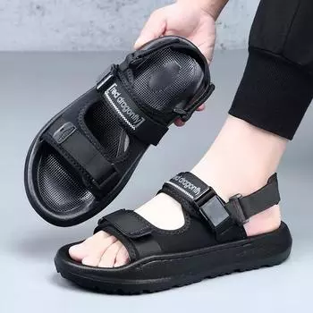 European station sandals men s summer wear casual beach shoes men s driving EVA outsole non-slip and wear-resistant slippers 38
