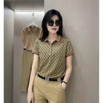 European Station Summer New Loose Top Half Sleeve T-shirt Light green L(Below 55.00kg)