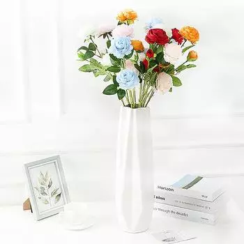 Европейский стиль 3 головки искусственного пиона букет цветов для дома сада гостиной украшения свадебных принадлежностей для вечеринок искусственные цветы синий