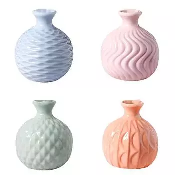 European-Style Ceramic Vase Living Room Geometric Vases Mini Hydroponic Flower Arrangement Dropshipping оранжевый