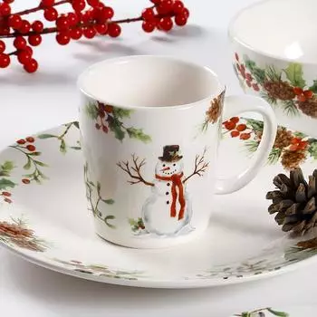 European Style Christmas Tree Ceramic Plate Tableware Coffee Mug Dinner Plates Fruit Snack Western Dishes Kitchen Christmas Gift