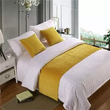 European Style Luxury Velvet Bed Runner Throw Home Hotel Decoration Bed Flag Wedding Bedroom Bed Tail Towel Pillowcase 45cmX45cm pillowcase