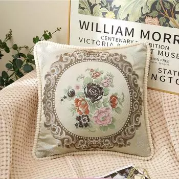 Наволочка для дивана в европейском стиле, роскошные подушки для гостиной, прикроватная подушка с вышивкой, большая съемная подушка 48x48cm