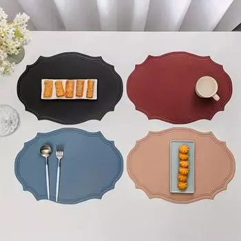 European Style Tableware Mat Oval Dining Table Pad Tablemat Retro Placemat Plate вино красного