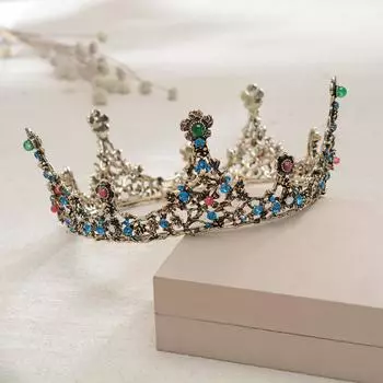 Европейский стиль свадебная тиара корона барокко круглая атмосферная корона тиара фотостудия свадебные аксессуары