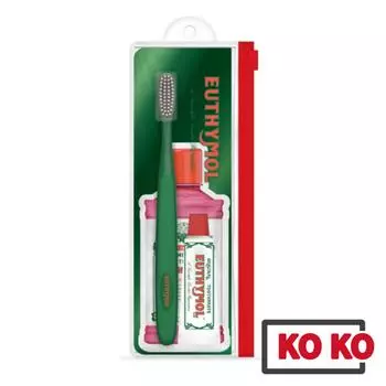 [EUTHYMOL] Набор / Комплект (Зубная щетка + Зубная паста 20 г + Полоскание 15 мл) 1 set