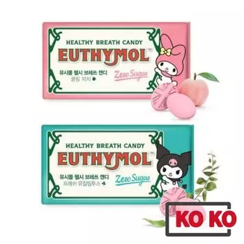 [EUTHYMOL] Новые конфеты «Здоровое дыхание» 35 г 2 вида / Без сахара Cooling Peach