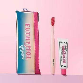 EUTHYMOL Отбеливающая зубная паста и зубная щетка Дорожный набор