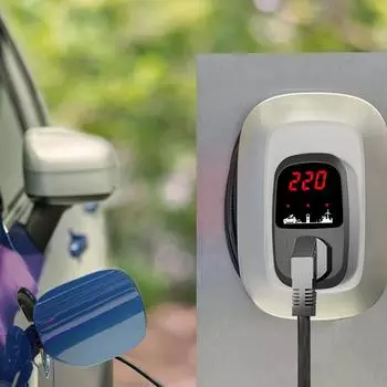 EV Charging Socket Fast Charging EV Adapter With Lcd Display Screen Electric Car Charger Adapter Fast Charging Electric Charging изумрудный