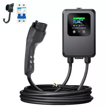 EV Wallbox 5M 7KW 32A Автомобильный домашний EV Wallbox Зарядная станция Электрический автомобиль EV Wallbox с кабелем 5M Цветной экран