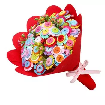 EVA Button Bouquet Children Educational Toys DIY Holding Flowers Handmade Gift Room Decoration Flower Craft Kits Creative Toys