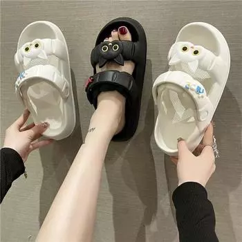 EVA Cute Non-slip Outdoor Slippers Beach Sandals Boys Girls Lightweight Breathab 2024 New Summer Fashion 36-37(insole 23.5cm) чёрный