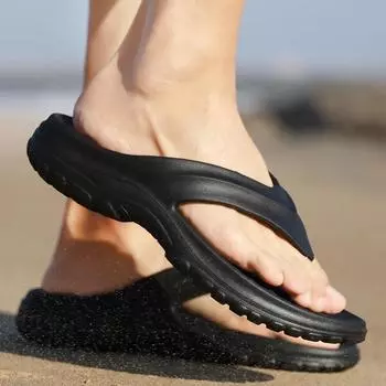 Eva Flip Flops for Men Soft Sole Platform Summer Beach Non Slip Cloud Slippers Man Thick Sole Clip Toe Bathroom Slides Sandals 39 коричневый