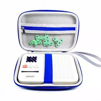 EVA Hard Carrying Case for GiiKER Super Slide Brain Games Shockproof Storage Bag Anti Scratch Protective Box with Mesh Pocket синий