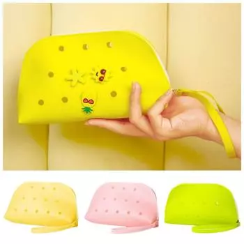 EVA Mini Toiletry Pouch Soft Cute Coin Purse Breathable Makeup Bag Kids Gift зелёный