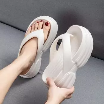 EVA новые летние шлепанцы на платформе сандалии мужчины наступают на дерьмо тапочки носить женскую пляжную обувь 36-37 белый