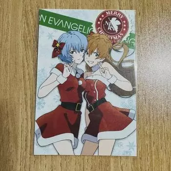 Evangelion Christmas Limited Аска Рей Почтовая открытка