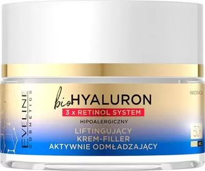 Eveline Cosmetics Bio Hyaluron 3x Retinol System Дневной и ночной крем-лифтинг 50+ TU прозрачный