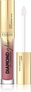 Eveline Cosmetics Diamond Glow Гиалуроновая кислота Мерцающий блеск для губ TU прозрачный