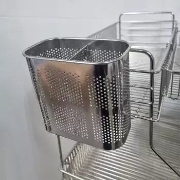 Evely Young, плотный подвесной квадратный контейнер для столовых приборов с 2 отверстиями из нержавеющей стали, 1 предмет, популярная корейская посуда