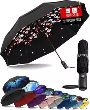 even in winds with a lifetime replacement TUMELLA The Strongest Folding Umbrella 5x More Durable than Other UPF Highest Level of UV Lightweight Fiber