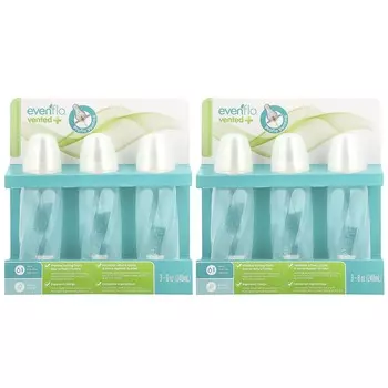 Evenflo Feeding, детские бутылочки Vent+ Twist PP прозрачные, стандартные, от 0 месяцев, медленное кормление, 6 шт., 240 мл (8 унций) каждый