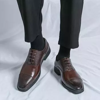 Evening Dress Trendy men Shoes Fashion designer style black versatile style Men s shoes for wedding parties and outdoor walks 38 чёрный