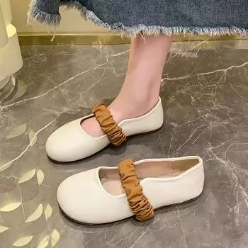 Evening wind Mary Jane shoes women s 2025 summer versatile flat-soled single shoes gentle temperament soft sole comfortable grandma shoes 35