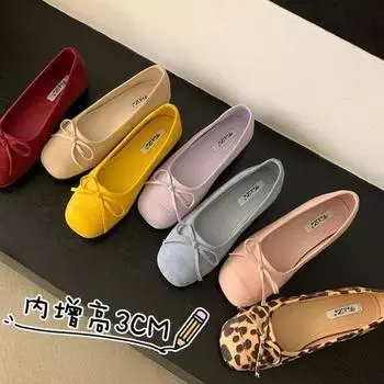 Evening wind shoes French bow blue small single shoes flat ballet shoes early spring new soft-soled women s shoes ladyshoes 35 розовый