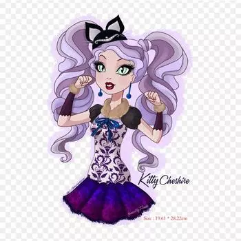 Ever After High Personajes Чеширский кот Чеширский утюг на термопереносной печати виниловые нашивки наклейки для одежды DIY аппликации моющиеся нашивки