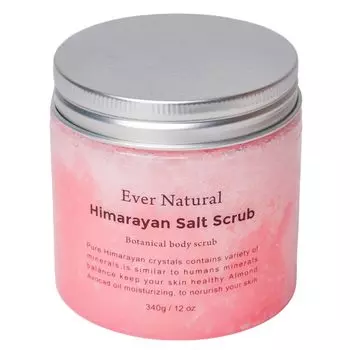 Ever Natural Ever Natural Гималайская соль для тела скраб 340 г Массажная соль для ягодиц, локтей, коленей, черных точек, отшелушивающий уход Массажная соль с натуральными ингредиентами